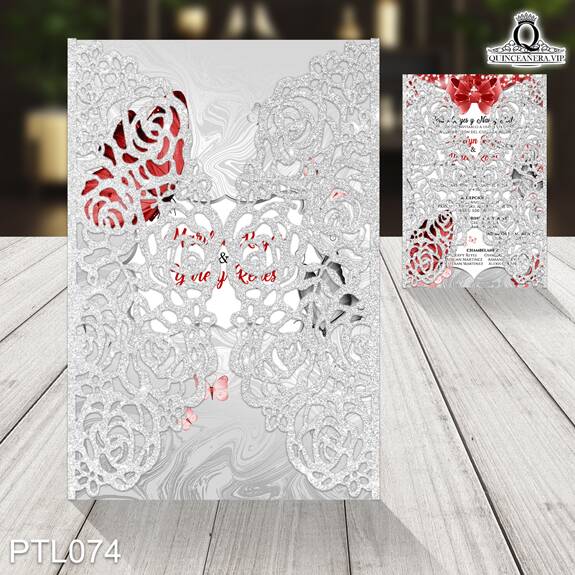 Invitaciones de 15 Años de Mariposas Brillos PTL074