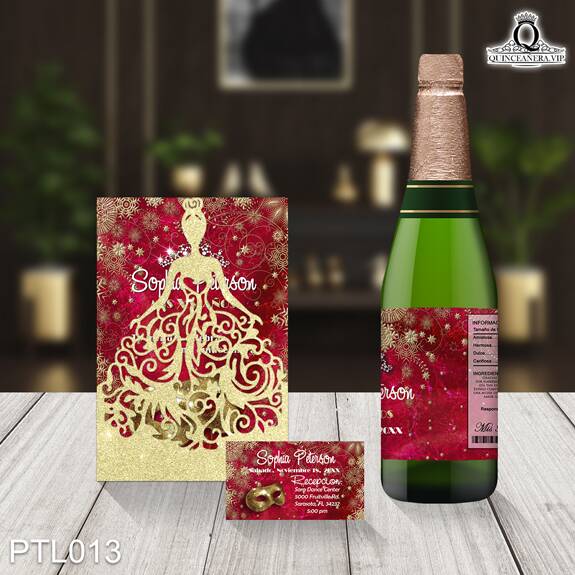 Invitaciones de 15 Años de Antifaz Copos de Nieve PTL013