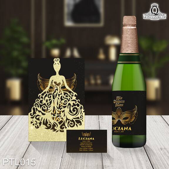 Invitaciones de 15 Años de Máscaras Antifaz PTL015