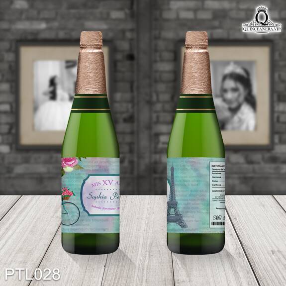 Invitaciones de 15 Años de Torre Paris Bicicleta PTL028