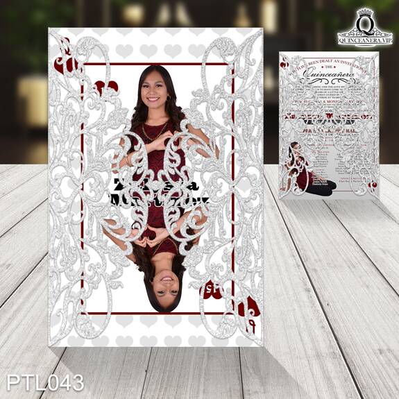 Invitaciones de Quinceañera de Póker corazones PTL043 - PTL043