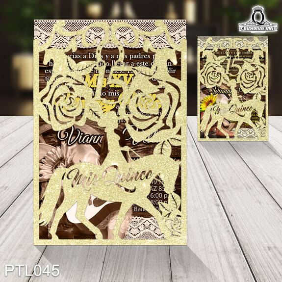 Invitaciones de Quinceañera de Vaquero Botas PTL045 - PTL045