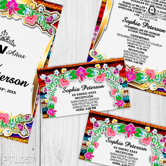 Invitaciones de 15 Años de Zarape Mexicano PTL057