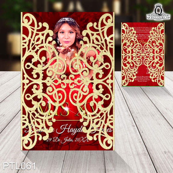 Invitaciones de Quinceañera de Glamuroso Brillos PTL061 - PTL061