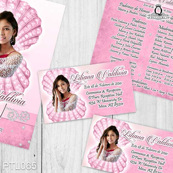 Invitaciones de 15 Años de Playa Conchas PTL065