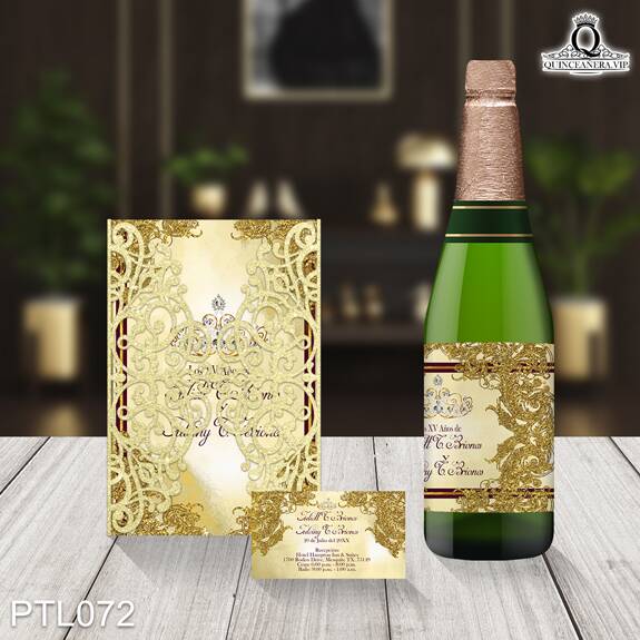 Invitaciones de 15 Años de Coronas y Diamantes PTL072