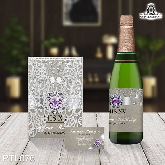 Invitaciones de Quinceañera de mariposas Diamantes PTL076 - PTL076