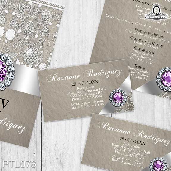 Invitaciones de Quinceañera de mariposas Diamantes PTL076 - PTL076