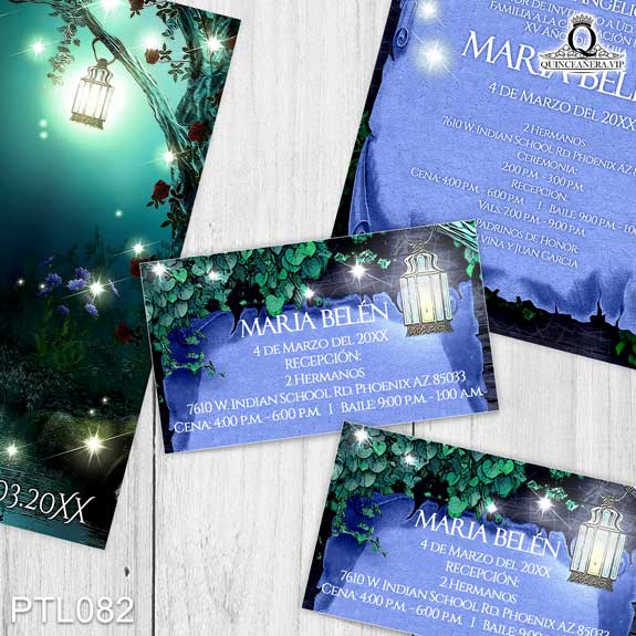 Invitaciones de Quinceañera de Coronas Vestidos PTL082 - PTL082