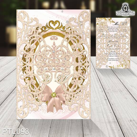 Invitaciones de 15 Años de Coronas Perlas PTL093