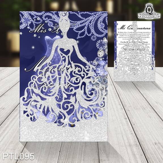 Invitaciones de Quinceañera de Glamuroso zapatillas PTL095 - PTL095