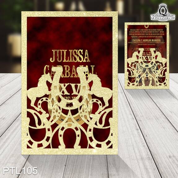 Invitaciones de Quinceañera de Vaquero herradura PTL105 - PTL105