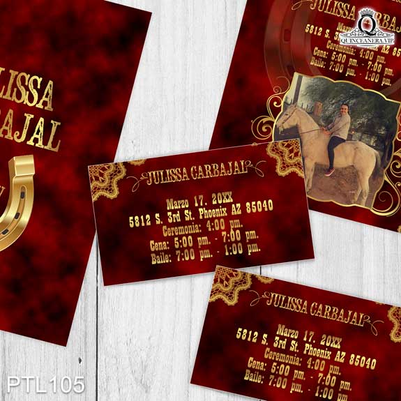 Invitaciones de Quinceañera de Vaquero herradura PTL105 - PTL105