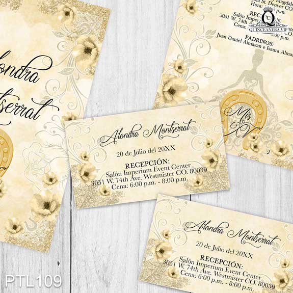 Invitaciones de Quinceañera de Vaquero herraduras PTL109 - PTL109