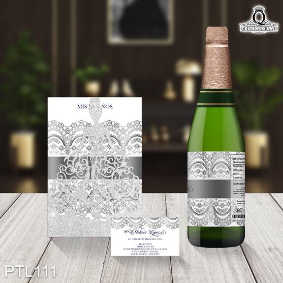 Invitaciones de Quinceañera de Glamuroso encaje PTL111 - PTL111
