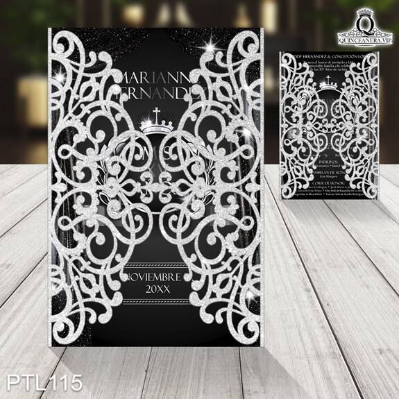 Invitaciones de Quinceañera de Gala Coronas PTL115 - PTL115