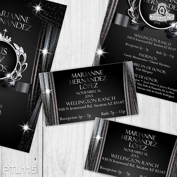 Invitaciones de Quinceañera de Gala Coronas PTL115 - PTL115