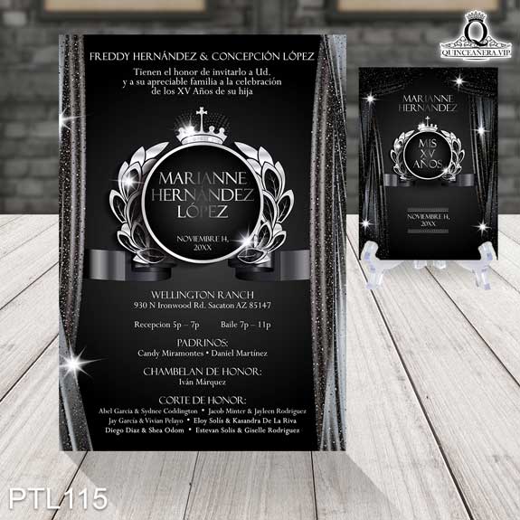 Invitaciones de Quinceañera de Gala Coronas PTL115 - PTL115