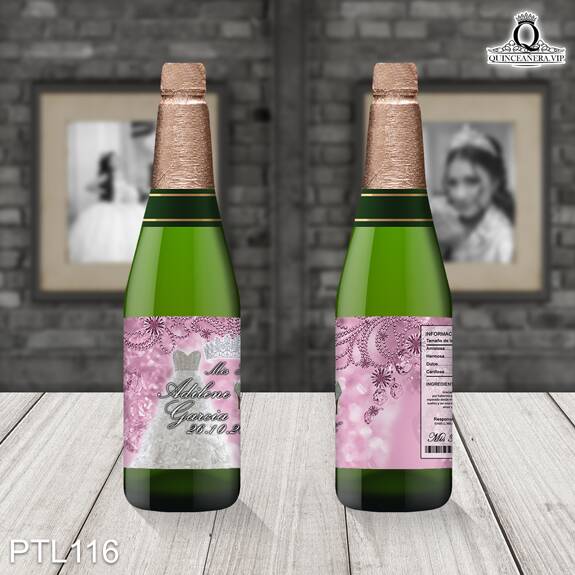 Invitaciones de 15 Años Vestidos Zapatillas Coronas PTL116