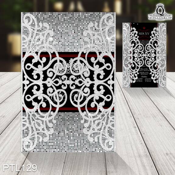 Invitaciones de Quinceañera de Glamuroso Coronas PTL129 - PTL129