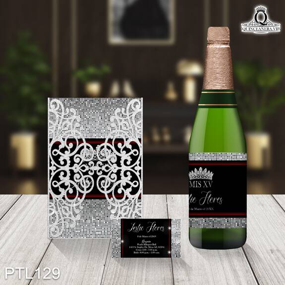 Invitaciones de Quinceañera de Glamuroso Coronas PTL129 - PTL129