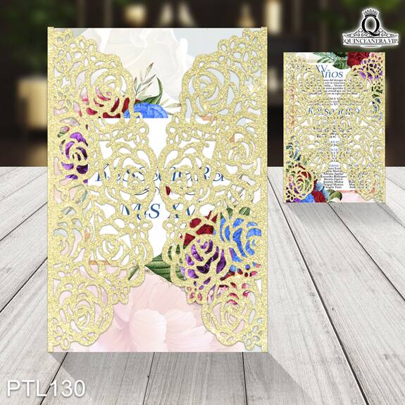 Invitaciones de Quinceañera de Flores claveles PTL130 - PTL130