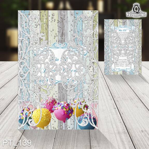 Invitaciones de 15 Años de Dulces madera PTL139