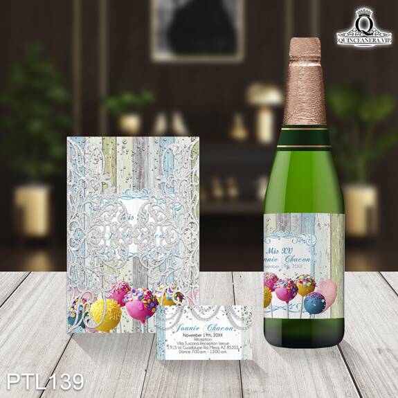 Invitaciones de 15 Años de Dulces madera PTL139