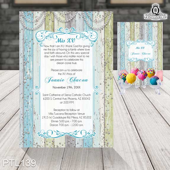 Invitaciones de 15 Años de Dulces madera PTL139