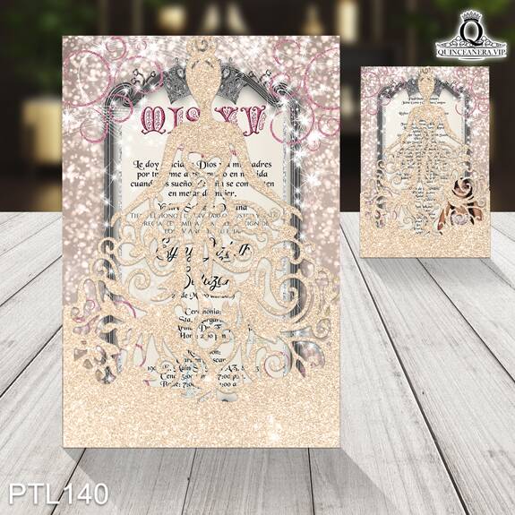 Invitaciones de 15 Años de Realeza Coronas  PTL140