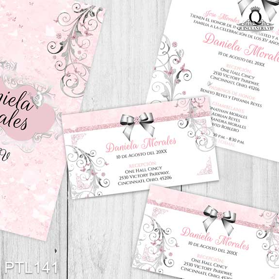 Invitaciones de 15 Años de Mariposas Emblemas PTL141