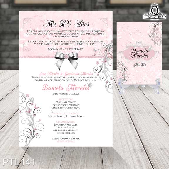 Invitaciones de 15 Años de Mariposas Emblemas PTL141