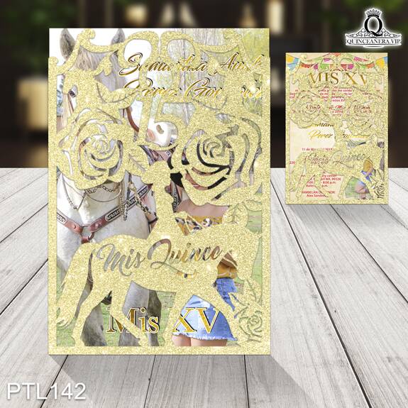Invitaciones de Quinceañera de Vaquero papel picado PTL142 - PTL142
