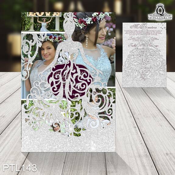 Invitaciones de Quinceañera de Glamuroso diamantes PTL143 - PTL143