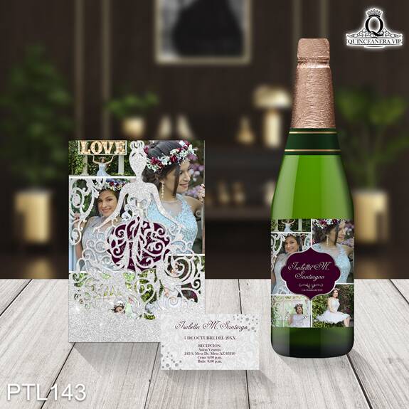 Invitaciones de Quinceañera de Glamuroso diamantes PTL143 - PTL143