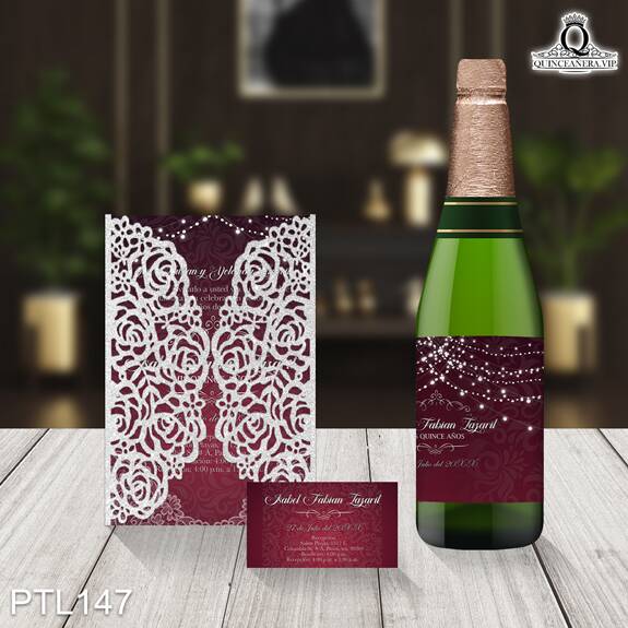 Invitaciones de 15 Años de Vintage damask PTL147