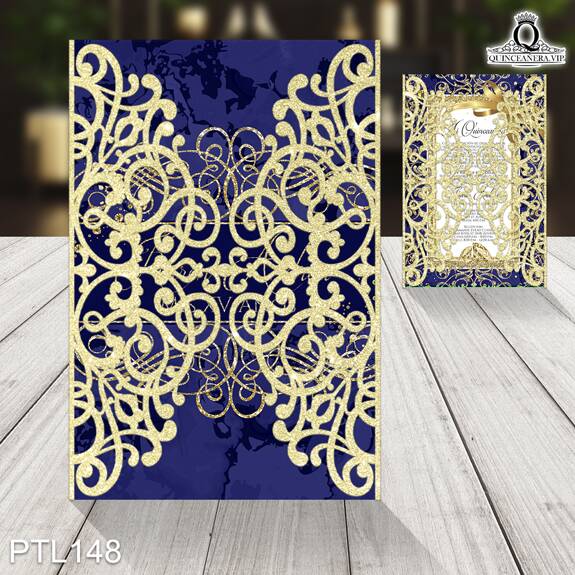 Invitaciones de Quinceañera de Glamuroso glitter PTL148 - PTL148