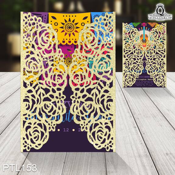 Invitaciones de 15 Años de Papel Picado Mexicano PTL153
