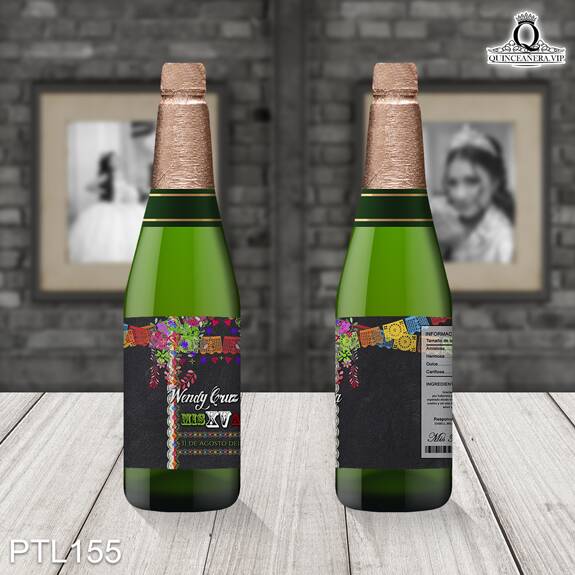 Invitaciones de 15 Años con fotos y papel picado PTL155