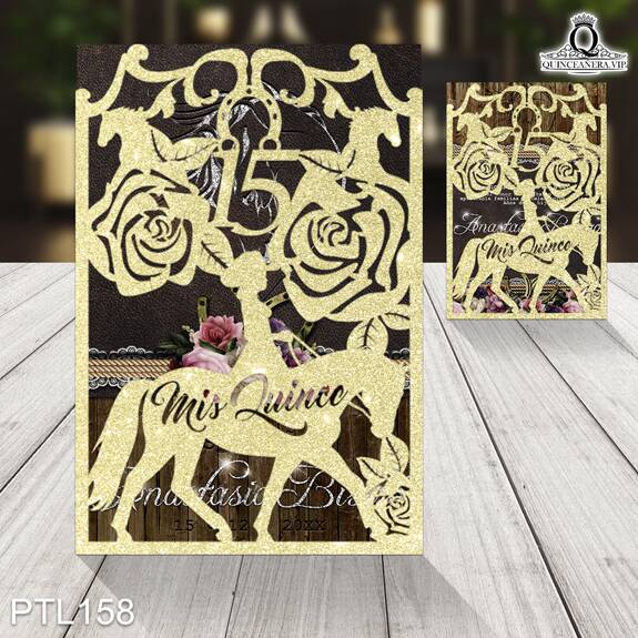Invitaciones de Quinceañera de Vaquero herraduras PTL158 - PTL158