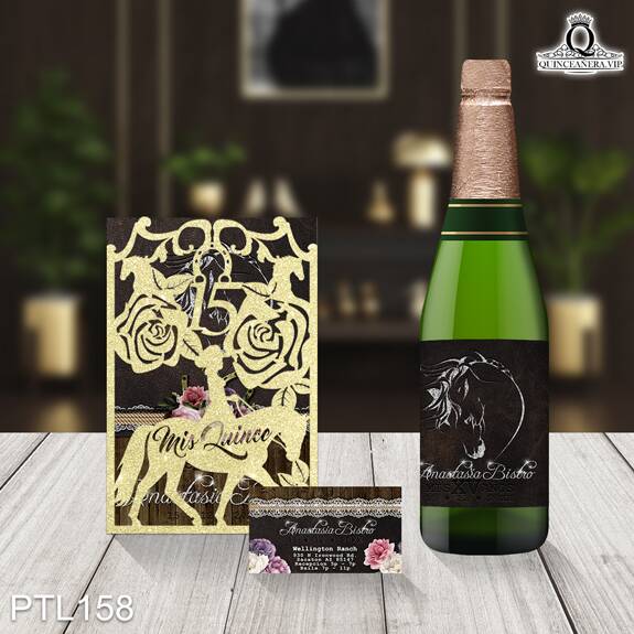 Invitaciones de Quinceañera de Vaquero herraduras PTL158 - PTL158