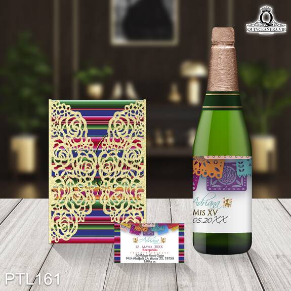 Invitaciones de 15 Años de Zarape y papel picado PTL161