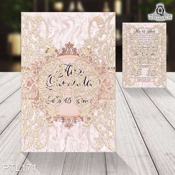 Invitaciones de Quinceañera de Glamuroso mármol PTL171 - PTL171