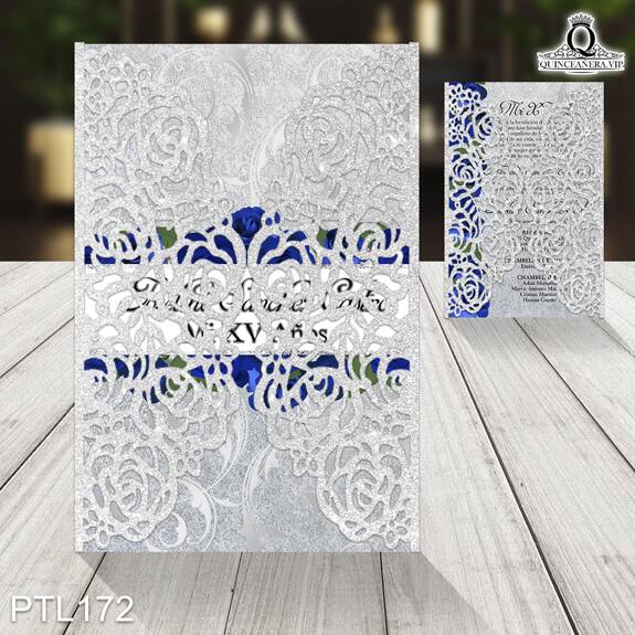 Invitaciones de Quinceañera de Flores Purpurina PTL172 - PTL172