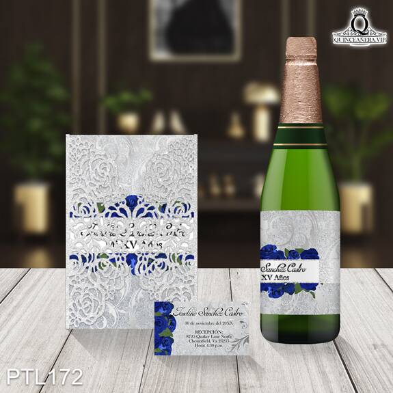 Invitaciones de Quinceañera de Flores Purpurina PTL172 - PTL172