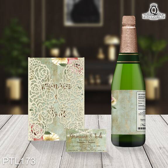 Invitaciones de 15 Años de Vintage flores PTL173