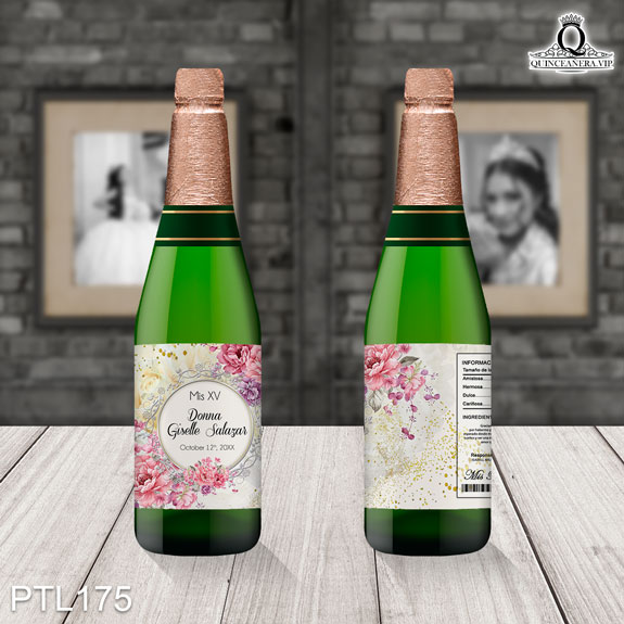 Invitaciones de Quinceañera de Flores Emblemas Brillos PTL175 - PTL175