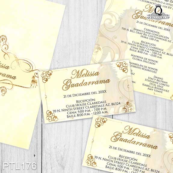 Invitaciones de Quinceañera de Vaquero Caballos PTL176 - PTL176