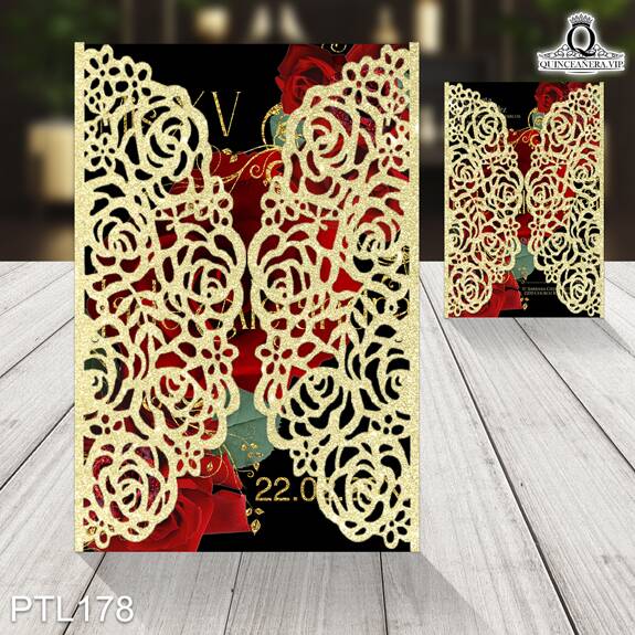 Invitaciones de Quinceañera de Flores rosas PTL178 - PTL178