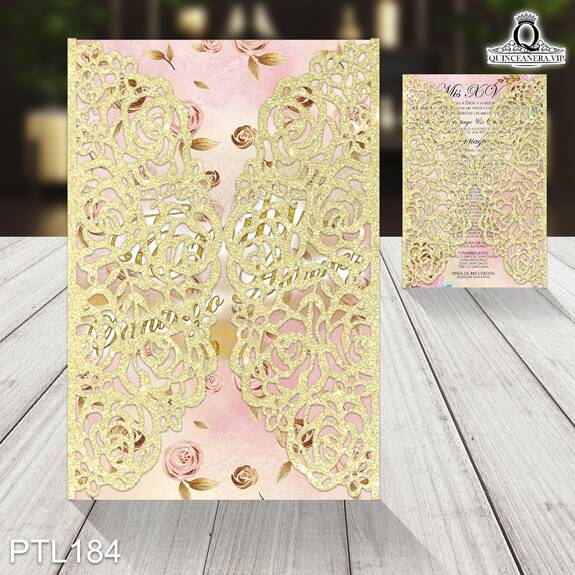 Invitación de 15 años de tema Floral PTL184